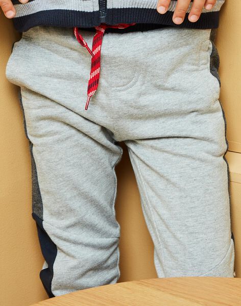 Heather grey jogging suit with dark grey and black details DICLAGE3 / 22H3PGL4JGB943
