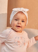 Ecru birth bonnet with floral print KOLAB / 24E0AF12BNA000