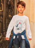 White T-shirt with basket-weave pattern in Paris GOPHOTAGE / 23H3PGD1TML000