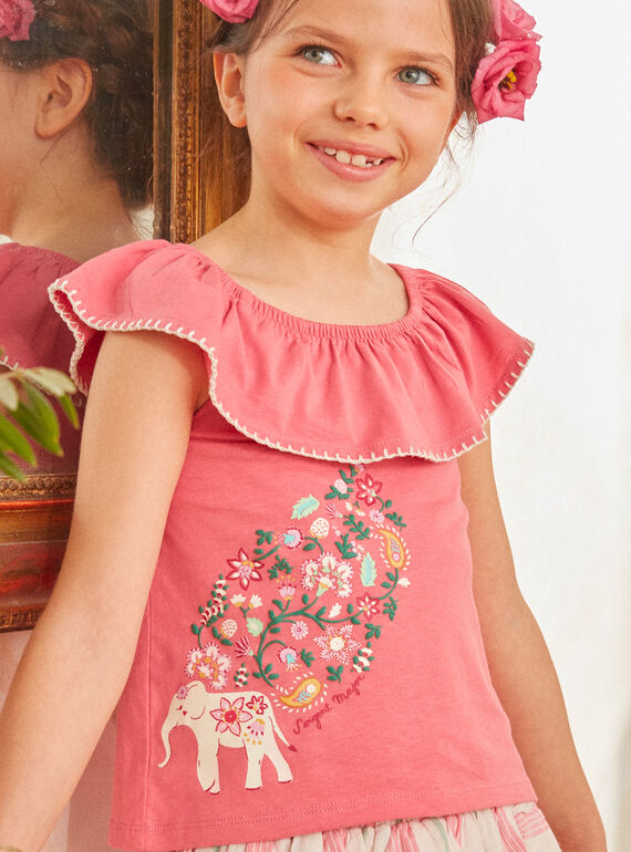 Pink T-shirt with an elephant KLELETTE / 24E2PFO1TMCD318