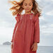 Vintage pink embroidered dress with ruffles child girl