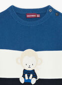 Baby boy three-colored sweater with monkey design CARAYNAL / 22E1BGK1PUL703