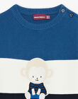 Baby boy three-colored sweater with monkey design CARAYNAL / 22E1BGK1PUL703
