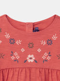 Flowing brick-red embroidered T-shirt KIWIETTE / 24E2PFC2TMC410