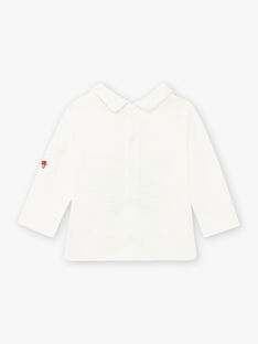 Boy's white long sleeve polo with collar BALIAM / 21H1BGJ1POL001