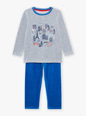Heather grey velvet pyjama set with Paris patterns FLOVILAGE / 23E5PG25PYJ943