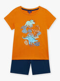Orange and navy blue jersey T-shirt and shorts FRUPLAGE2 / 23E3PGU2ENS402