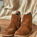 Camel suede boots with sequins child girl