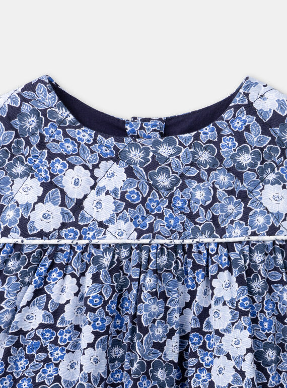 Blue and white floral print dress LACECILE / 24H1BFJ1ROB070