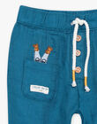 Baby boy blue duck pants with fancy pattern CAOCTAVE / 22E1BGJ1PAN714