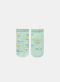 Céladon Blue Flower Jacquard Socks KLISOZETTE / 24E4PFR1SOB204