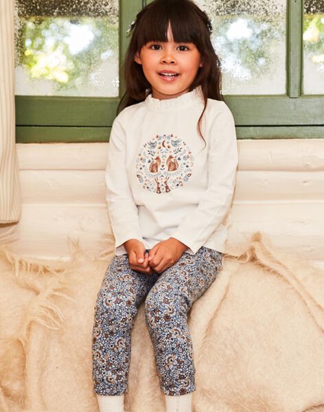 Ecru t-shirt with flowers and foxes DIASOPETTE / 22H2PFY1TML001