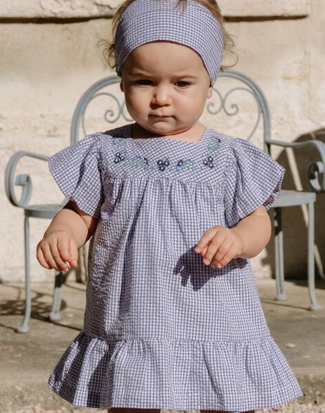 Gingham print seersucker dress FANONO / 23E1BFN1ROB070