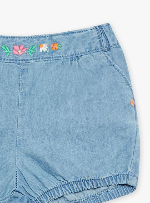 Baby girl blue denim shorts CAPHILIPA / 22E1BFM1SHOP272