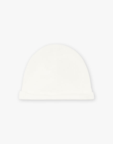Off white velvet romper and bonnet for mixed birth BOURGEOIS B / 21H0NMK2GRE001