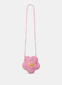 Pink straw flower bag KABAGETTE / 24E4PF31BESD312