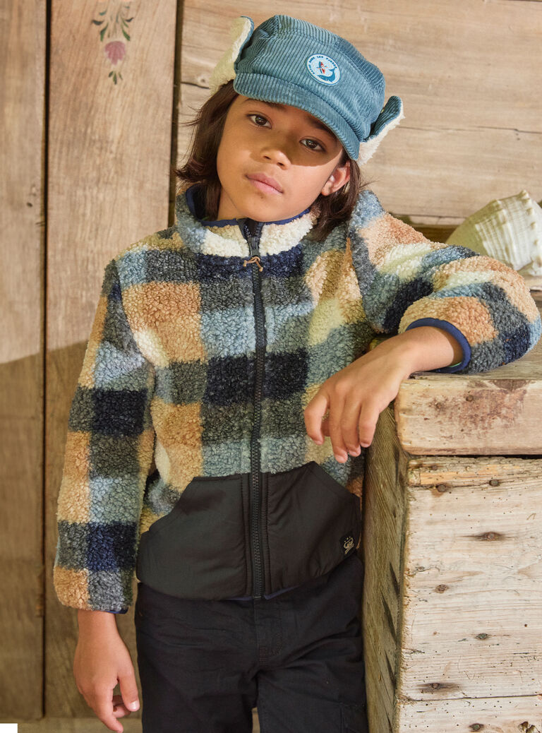 Navy POLAR KIDS CARDIGAN LALCARAGE / 24H3PGS1GIP070