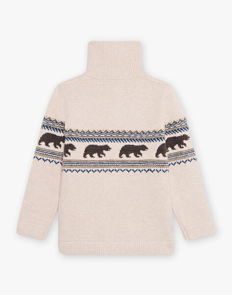 Child boy jacquard sweater with trucker collar BONITAGE / 21H3PGO1PULA011