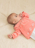 Baby girl's two-tone velvet long sleeve sleep suit BEBULLE / 21H5BF61GRE404