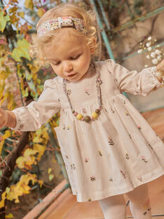 Baby girl flowery print long sleeve dress CADAPHNE / 22E1BFB1ROBB112