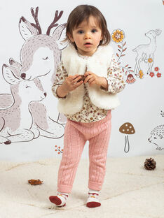 Baby girl's ecru sleeveless cardigan BAIRENE / 21H1BFJ1CSM001
