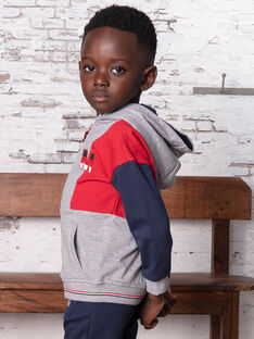Baby boy's red and grey hoodie BASAGE2 / 21H3PG33JGH943