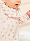 Soft pink heart and flower print velvet sleep suit FECASSIS / 23E5BF24GRED300