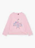 Pink barbapapa T-shirt with ruffles GOURMETTE / 23H2PFD3TMLD315