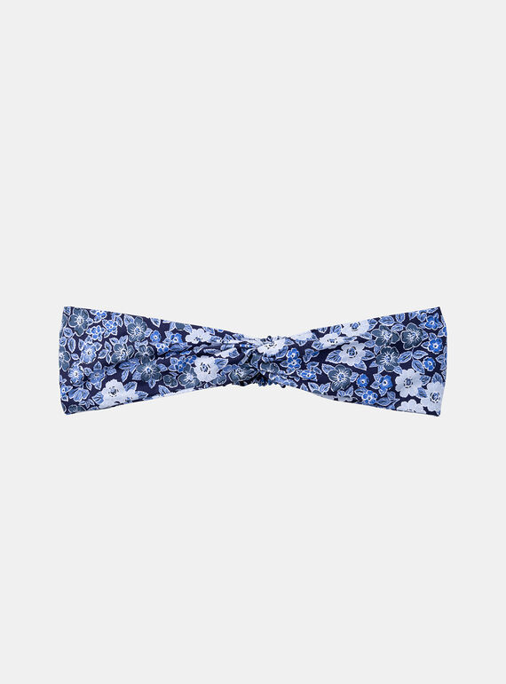 Blue and white headband with floral print LEVAGLETTE / 24H4PFJ1BAN070