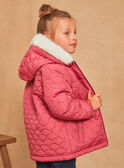 Quilted pink hooded down jacket GRAMUETTE / 23H2PF62D3E304