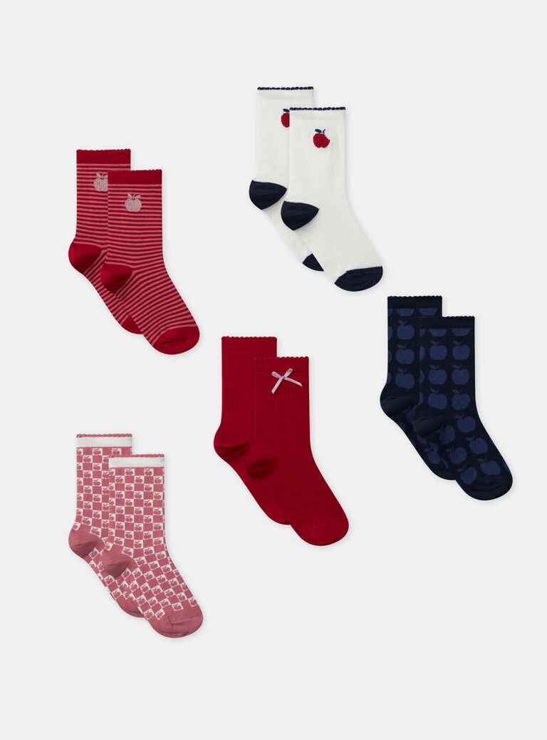 Red SOCKS SETx5 NOCHOZETTE / 25H4PFP1LC5050