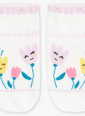Low socks ecru with flower print FLEWETTE / 23E4PFS1SOB001