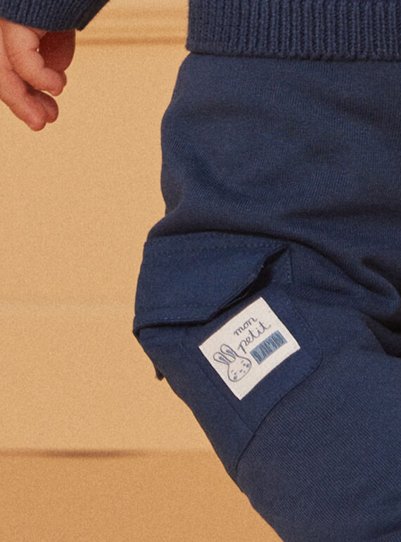 Navy blue comfort pants with cargo pockets LADAMIEN / 24H1BGJ1PANC230
