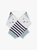 Heather grey scarf with stripes print FILUDO / 23E4BG51ECH614