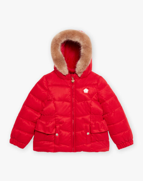 Red hooded down jacket DRAREDETTE / 22H2PFN2D3E050