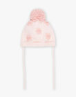 Pink knitted hat with flowers DISOPHIA / 22H4BFN1BOND327