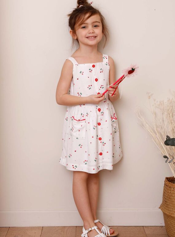 Strawberry print ecru dress ZOLOMETTE / 21E2PFJ1CHS001