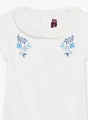 Baby Girl's Ecru Floral Embroidered Ruffled Collar Bodysuit CANORA / 22E1BFK1BOD001