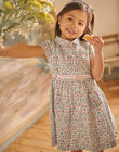 Child girl dress in ecru with flower print CUIBIETTE / 22E2PFJ2ROB632