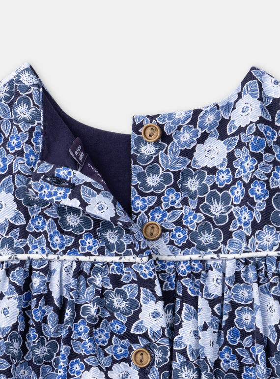 Blue and white floral print dress LACECILE / 24H1BFJ1ROB070