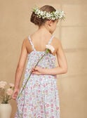 Ecru ruffled long dress with floral print KRUCHETTE 1 / 24E2PFK5RBS001