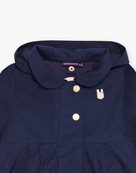 Navy blue 2 in 1 hooded coat DINORA / 22H1BFG1PAR070