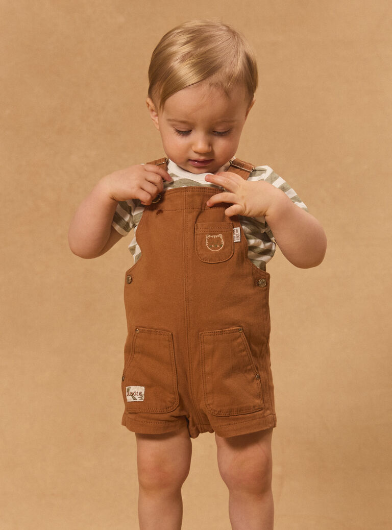Brown SHORT DUNGAREES Brown SHORT DUNGAREES MAOMAR / 25E1BGO1SAC802