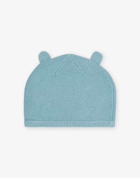 Blue knitted hat with ears for boys CORTEZ / 22E0AGC1BNAC219