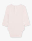 Beige and pink bodysuit with openwork checks DAMELIE / 22H1BFU2BODD319