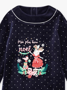 Child girl Christmas Polka Dot Velvet Pajamas BEBLUETTE / 21H5PFI1PYJ622