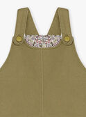 Child girl khaki green twill floral dress-salopette CECHAETTE / 22E2PFB1CHS604
