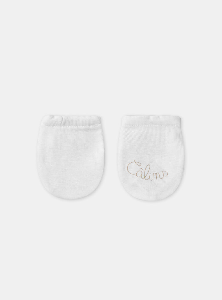 White NEWBORN MITTENS MORENO / 25E0AM12MFN000