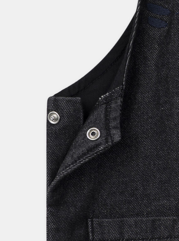 Black denim SHORT DUNGAREES MAJORAN / 25E1BGJ1SACK003