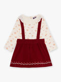 Dark red chasuble skirt in corduroy and ecru jersey bodysuit GAGERRY / 23H1BFD1ENS001